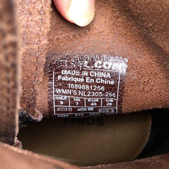 9 Sorel Brown Leather Boots Wedge Rugged Snow Winter Rubber Sole Joan of Arctic - Picture 8 of 8